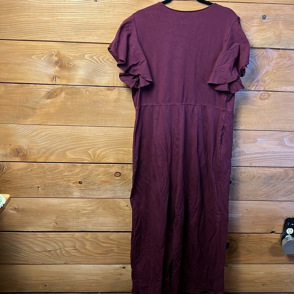 Wayward Fancies  eShakti 2X 20w Plus‎ Size women's Jumpsuit Maroon Wide Leg Y2K - Picture 9 of 13